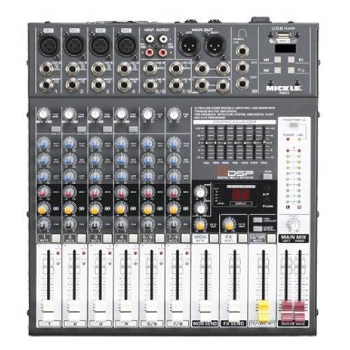 Powermixer PME82A DSP czytnik USB (MP3, WAV), Bluetooth | 2x250W/RMS/4ohm.